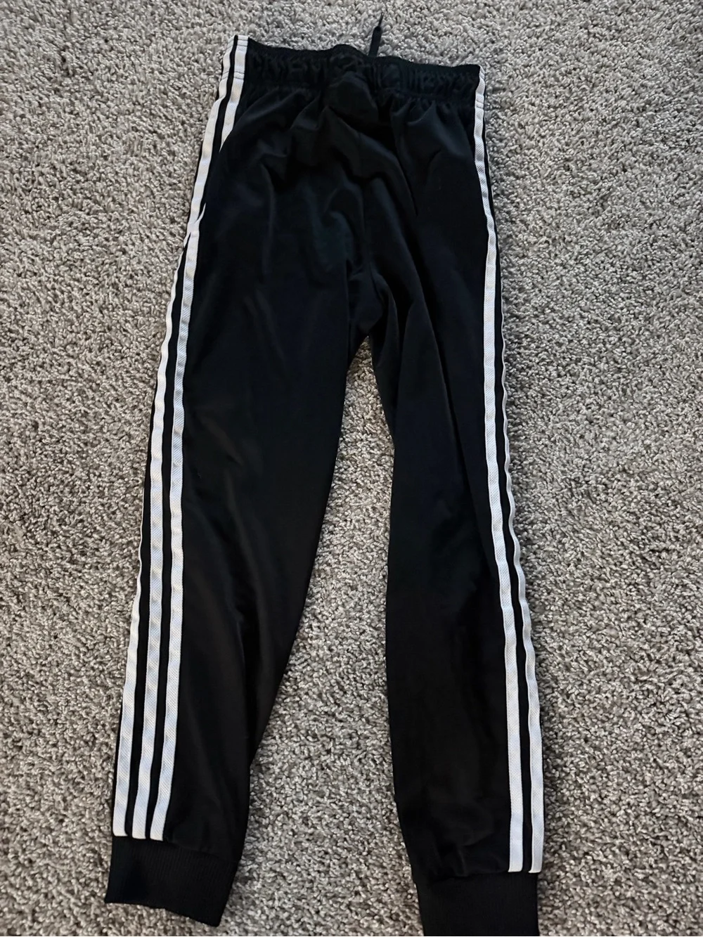 adidas Black Jogger Sweatpants with White Three-Stripe